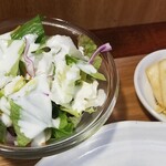 キッチン ブルー グローブ - サラダ、おしんこのアップ