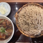 手打ちそば 竹之内 - さつま赤鶏となめこのつけ汁蕎麦