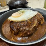 松屋 - エッグビーフ100%粗挽きハンバーグ