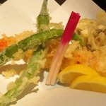 有喜屋 - 大海老と京野菜の天ぷら