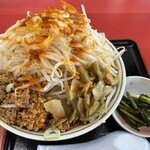 ラーメン もっけだの - 『赤の担々麺野菜マシマシ辛さマシ(辛ニラ付)+味玉』