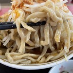 ラーメン もっけだの - 『赤の担々麺野菜マシマシ辛さマシ+味玉』の麺