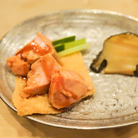 鮨 しゅん輔 阿佐ヶ谷 - 鮟肝、油揚げきゅうり、あわび
