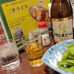 Hayashiya - ビール(マルエフの中火ん)と枝豆