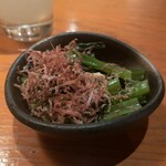 雅楽 - お通し　小松菜の煮浸し