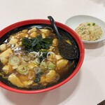 レストラン大手門 - 豆腐ラーメンと半チャーハンのセット