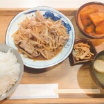食事処 久松 - 豚バラスタミナ焼定食