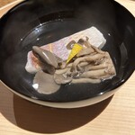 温石 - 白甘鯛、天然舞茸、柚子皮