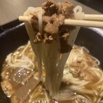 最上 楽農園 稲庭うどん 山菜 - 稲庭うどん浮遊！
            稲庭うどんにしてはユルめのコシと喉越しの印象。