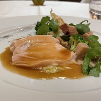 レストランひらまつ 博多 - 赤鶏さつまのロースト ジュツース　低温調理の炭火焼き