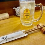 常寿司 - 歩いてきたので喉が乾いてまずはハイボール　この後は日本酒三昧でした