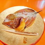 馳走 風々 - 甘味は干し柿にアンコが合わせてありました