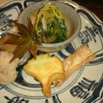 迦陵 - お通し 銀杏の形のさつまいもが素直に美味しいです！