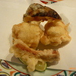 みこころや - 百合根とウニのはさみ揚げ、松茸の天ぷら