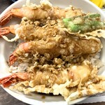 天ぷら 水谷 - 海老天丼は海老4尾