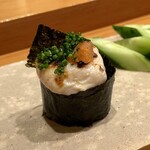 天寿し - 河豚の白子 軍艦巻き 追加