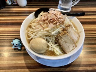 Ramen Tsukemen Shoufuku - ラーメン普通 野菜ちょい盛り、ニンニク抜き、味玉トッピング