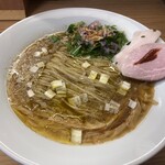 めん処 きよ洲 - サバとオリーブの芳醇ぶたらぁめん850円税込いわぎんアプリクーポンで大盛り無料！