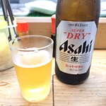 立喰い寿司　七幸 - 先ずはビールだ。