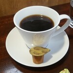 キッチン ブルー グローブ - ホットコーヒーのアップ