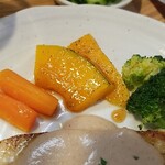 キッチン ブルー グローブ - 備え付け野菜のアップ