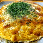 お好み焼 キャベツ - チャンポン(そば1玉+うどん1玉のダブル)玉子に玉子ダブル