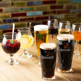 We also offer rare alcoholic beverages such as Guinness on tap and orange wine.