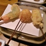 はん亭 - 海老紫蘇巻き・栗・豚肉