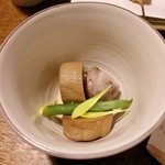 はん亭 - 二の膳のお通し「エリンギの煮浸し」