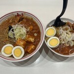 蒙古タンメン中本 - 五目蒙古タンメン大盛、半蒙古丼