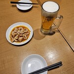 味仙 - 生ビール&子袋
