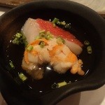 Sushidokoro Miya - 金目鯛とシラサエビのいしる炊き