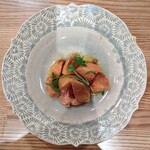 La Stalla - ヤマ久の柿園さんの次郎柿と、西崎ファームさんの鴨の肝臓