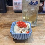 立呑み 魚椿 - 天ぷらやのポテサラ＋明太子