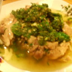 四川家庭料理 珍々 - 蒸し鶏の青唐辛子添え