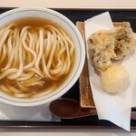 手打うどん 長谷沼 - かけうどんM　舞茸天と卵天