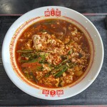 辛麺屋 桝元 - 辛そう！私の辛麺はレディースサイズ(麺の量100g)辛さは5辛です！結構辛いですよ(°∀°)ﾋｰﾊｰ