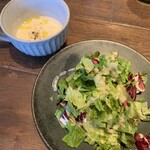 CIRCULO - ②③④b.カリフラワーのスープとグリーンサラダ