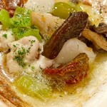 リストランテ ピノキオ - 真鱈白子　帆立　ドライトマトやエリンギ　フクミミ（多分）それはそれはもうparadiseよ　byまみこまみこ