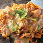 浅草もんじゃ 風鈴 - ホルモンキムチ焼