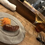 赤坂 Na Camo guro - 自家製最上鴨のサルシッチャと季節野菜のラペ