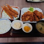 Teishoku No Musashino - 棚橋定食（とり天＆エビフライ）1300円