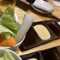 串揚げ アガルコメ。 恵比寿店 - 付き出しのバーニャカウダー