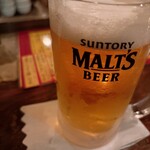 らうめん とくや - 我慢できなくてすぐ飲んでしまったビール