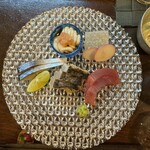 えび一 - 白子　よこわ　湯来のたらここんにゃく　しめ鯖　炙りさわら