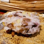 銀座 しのはら - 穴子,サツマイモ,銀杏の飯蒸し