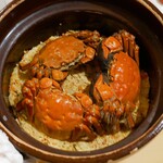銀座 しのはら - 上海蟹の炊き込みご飯,すっぽんの餡