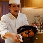 銀座 しのはら - 上海蟹の炊き込みご飯,すっぽんの餡