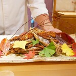 銀座 しのはら - 穴子,サツマイモ,銀杏の飯蒸し