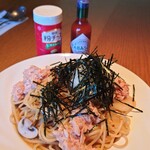 RITZ ＣAFE - ツナと大根おろしのスパゲッティ大盛り　1,020円＋280円
                        （鷹の爪入としてオプションオーダー）